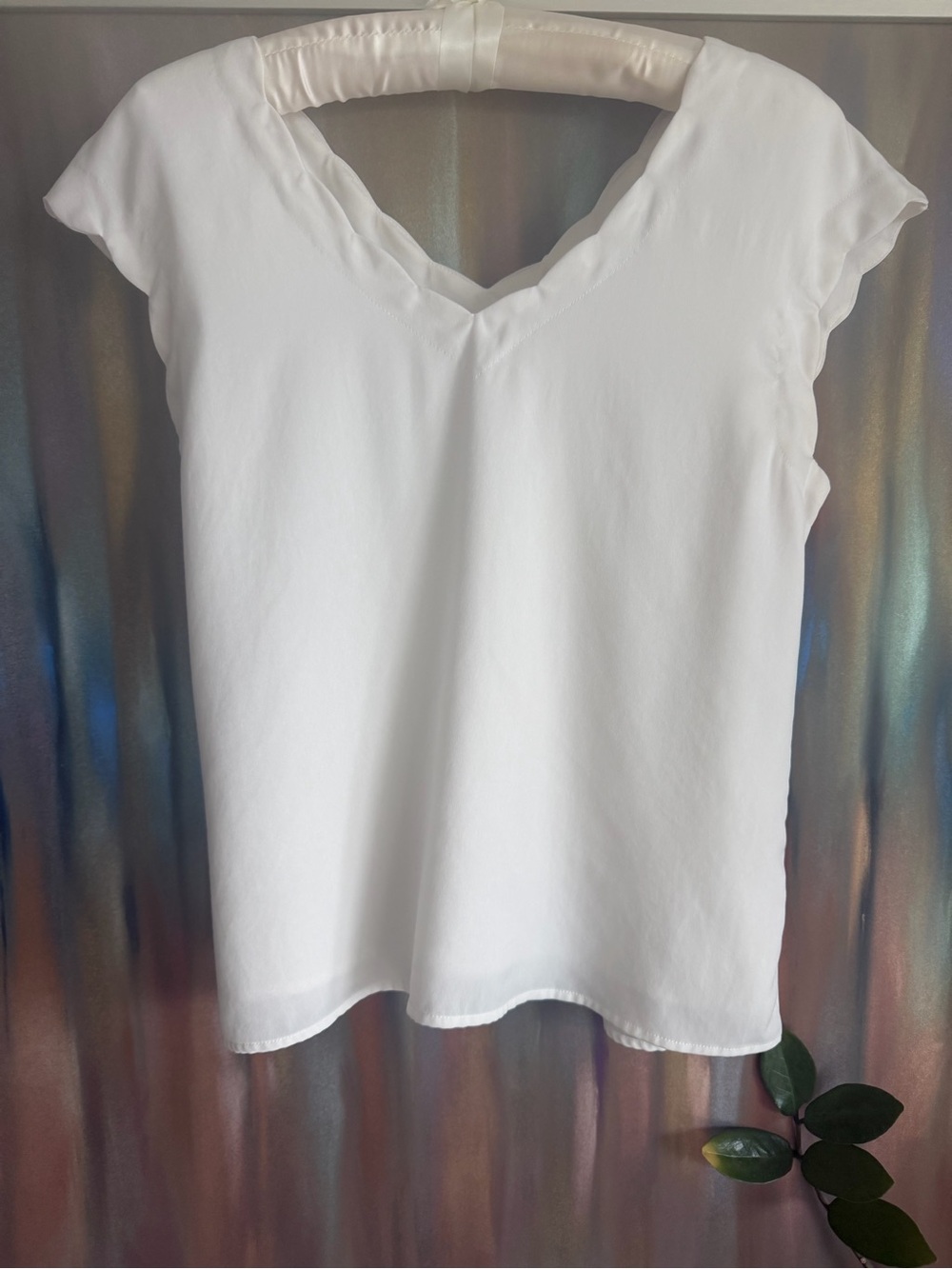 Express Scalloped V-Neck
Top -Size Small | White/Ivory